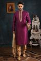 Magenta Art Banarasi Silk Kurta Pajama (NMK-4428)