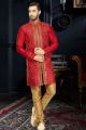 Maroon Art Dupion Indo Western (NMK-3412)