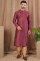 Maroon Jaquard Kurtas for Men (NMK-8499)