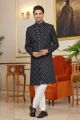 Navy Blue Art Silk Indo Western (NMK-8280)