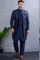Navy Blue Art Silk kurta with jacket (NMK-8455)