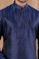 Navy Blue Jaquard Kurta Pajama for Men (NMK-8516)