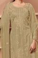 Net Salwar Suit in Beige (NWS-6845)