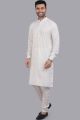 Off White Art Silk Mens Kurta (NMK-7504)
