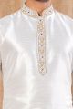 Off White Jaquard Kurta Pajama (NMK-8502)