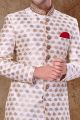 Off White Jaquard Mens Sherwani (NMK-6772)