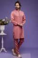 Onion Pink Art Banarasi Silk Mens Kurta Pajama (NMK-7072)