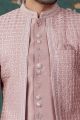 Onion Pink Art Silk Indo Western (NMK-8243)