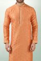 Orange Art Silk Kurta Pajama (NMK-5842)