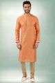 Orange Art Silk Kurta Pajama (NMK-5842)