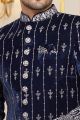 Partywear Blue Art Silk Indo Western (NMK-8277)