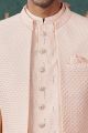 Peach Art Silk Mens Indo Western (NMK-8240)