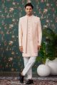 Peach Art Silk Mens Indo Western (NMK-8240)