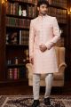 Peach Imported Jaquard Silk Indo Western (NMK-8288)
