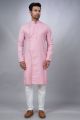 Pink Cotton Printed Mens Indo Western (NMK-6942)