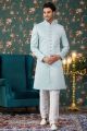 Pista Green Art Silk Mens Sherwani (NMK-8238)