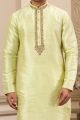 Pista Green Banarasi Art Silk Kurta Pajama (NMK-8470)