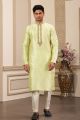 Pista Green Banarasi Art Silk Kurta Pajama (NMK-8470)