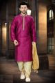Purple Art Dupion Designer Kurta Pajama (NMK-3795)