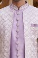 Purple Art Silk Indo Western (NMK-8202)