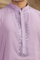 Purple Banarasi Art Silk Mens Kurta Pajama (NMK-8486)