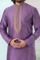 Purple Dupion Art Silk Kurta Pajama (NMK-5078)