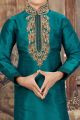 Rama Blue Banglori Silk Kids Kurta Pajama (NKK-616)