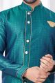 Rama Green Jaquard Indo Western (NMK-7845)