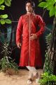 Reddish Maroon Art Dupion Mens Kurta (NMK-1164)
