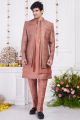 Rust Art Silk 3 piece Jacket Set (NMK-8402)