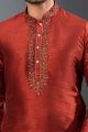 Rust Banglori Silk Kurta Pajama (NMK-8720) Rust Banglori Silk Kurta Pajama (NMK-8720)