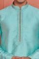 Sea Green Jaquard Silk Brocade Kurta Pajama (NMK-8155)