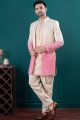 Shaded Gold and Pink Imported kurta with jacket (NMK-8435)