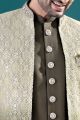 Shaded Green Imported kurta with jacket (NMK-8442)