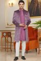 Shaded Onion Pink Art Silk Indo Western (NMK-8272)