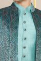Shaded Sky Blue Art Silk Indo Western (NMK-8271)