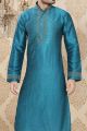 Sky Blue Art Silk Kurta Pajama for Mens (NMK-2271)