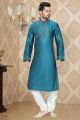 Sky Blue Art Silk Kurta Pajama for Mens (NMK-2271)