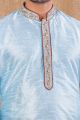 Sky Blue Art Silk Kurta Pajama (NMK-8513)