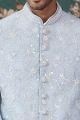 Sky Blue Art Silk Sherwani (NMK-8232)