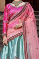 Sky Blue Pure Satin Lehenga Choli (NWG-567)