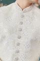 Wedding Art Silk Sherwani in Cream (NMK-8235)