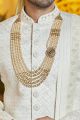 Wedding Cream Art Silk Sherwani (NMK-8192)