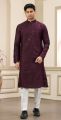 Wine Banarasi Art Silk Kurta Pajama (NMK-8389)