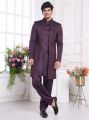 Wine Imported Jaquard Silk 2 Pcs Jacket Set (NMK-8339)