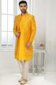 Yellow Art Silk Indo Western for Men (NMK-6284)