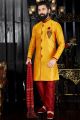 Yellow Giccha Silk Indo Western(NMK-3367)