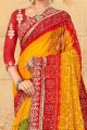 Yellow Moss Chiffon Saree (NWSA-5290)