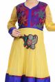 Yellow Net Girls Salwar Kameez (NFG-106)