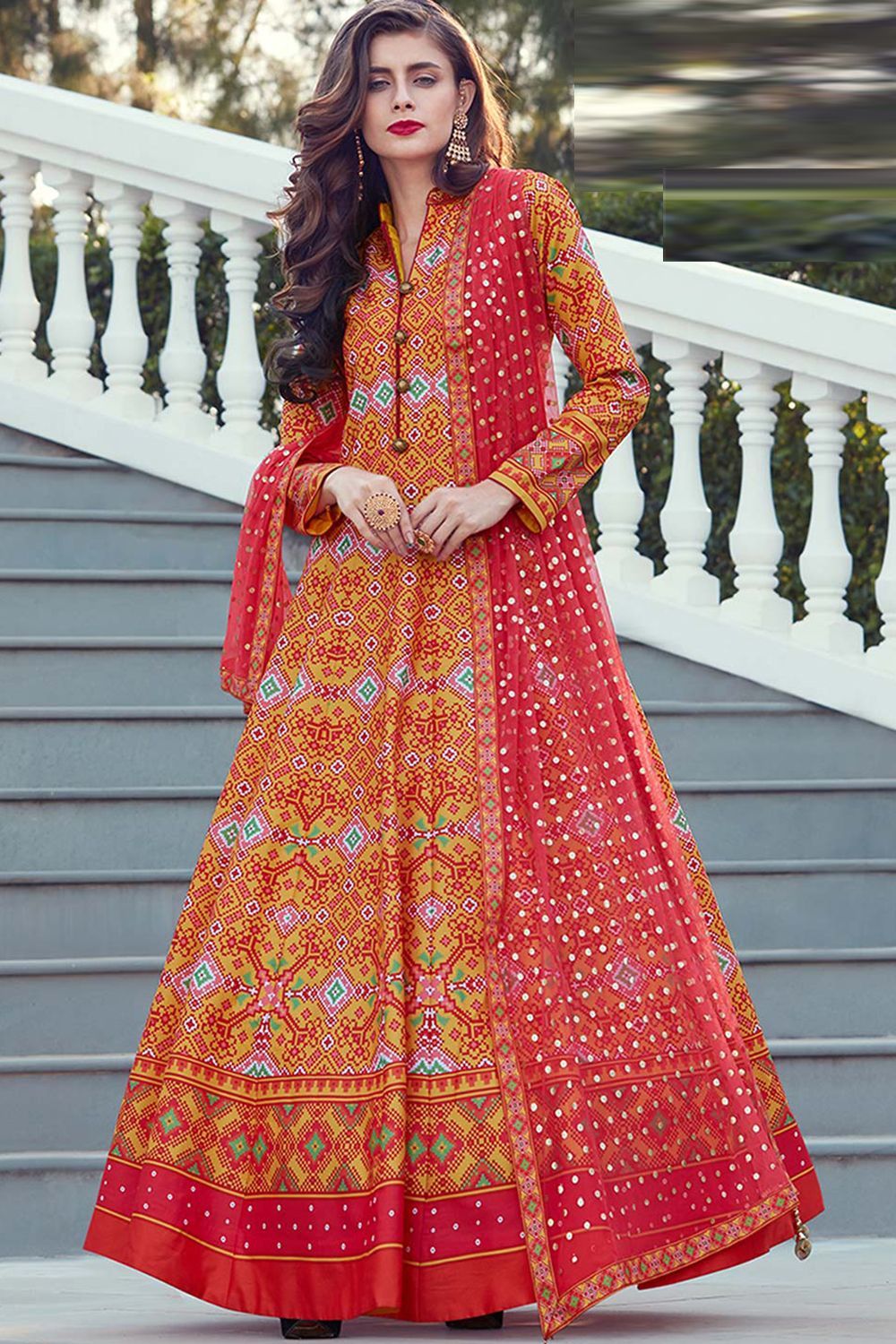 Buy Orange Silk Salwar Kameez (NWS-4826) Online